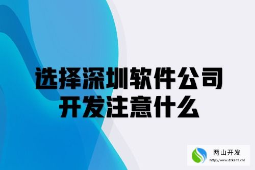 选择深圳软件开发公司应注意什么