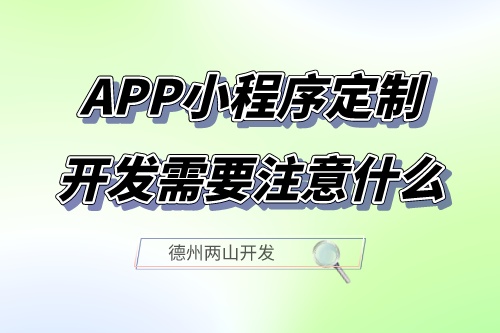  山东APP小程序定制开发需要注意什么(图1)